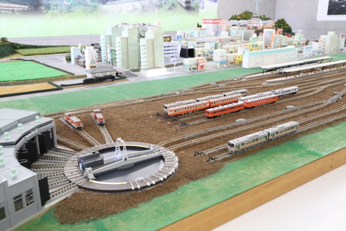 โมเดลจำลองทางรถไฟในพิพิธภัณฑ์รถไฟสึยามะ