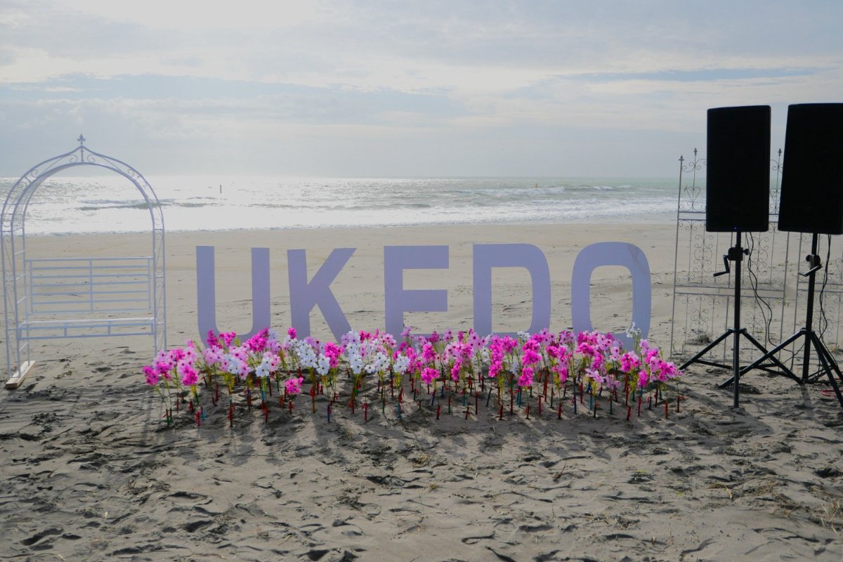 ชายหาดและท้องทะเลที่หาดอุเกโตะ เมืองนามิเอะ จังหวัดฟุกุชิมะ