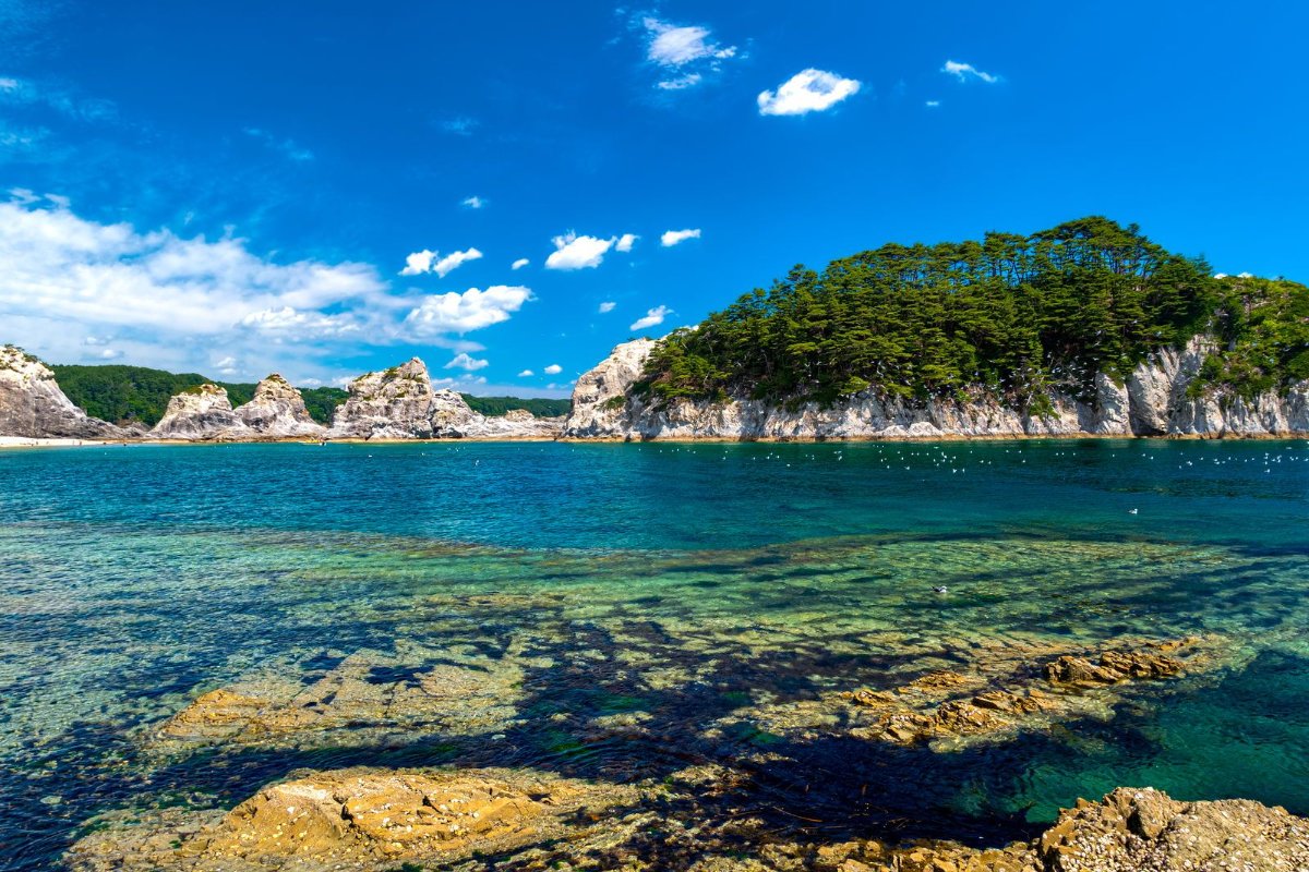 เกาะหินและทะเลใสที่โจโดงาฮามะ
