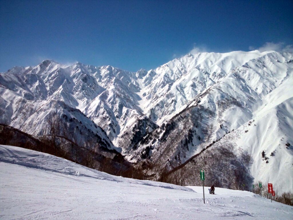 คอร์สสกี Route 8 และวิวภูเขาหิมะจาก Hakuba47