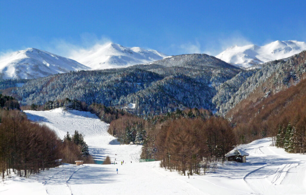 ลานสกี Mt. Norikura ท่ามกลางหิมะและภูเขา