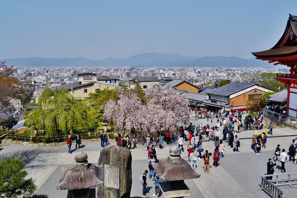 หลังคาบ้านเก่าในเขตอนุรักษ์ย่านฮิงาชิยามะ